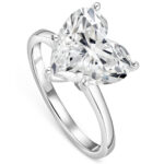 4 Carat Heart Shape Statement | Brilliant White / F color | SI | 14K White Gold - Image 3