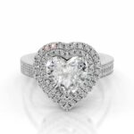4 Carat Heart Shape Statement | Brilliant White / G color | SI | 14K White Gold - Image 3