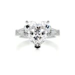 4 Carat Heart Shape Statement | Brilliant White | VVS | 14K White Gold