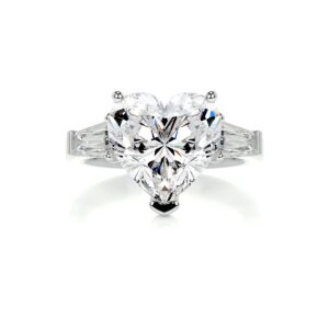 4 Carat Heart Shape Statement | Brilliant White | VVS | 14K White Gold