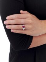 4 Carat Oval Statement | Ruby Red | 14K White Gold | Effortless Elegance | Modern Classic - Image 5