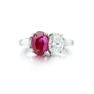 4 Carat Oval Statement | Ruby Red | 14K White Gold | Effortless Elegance | Modern Classic