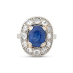 4 Carat Round Brilliant Statement | Royal Blue Sapphire | 14K White Gold - Image 3