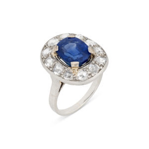 4 Carat Round Brilliant Statement | Royal Blue Sapphire | 14K White Gold