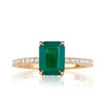 1.84 Carat Emerald Diamond Ring | 14K White Gold | Graceful Brilliance