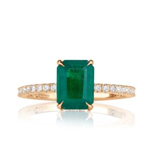 1.84 Carat Emerald Diamond Ring | 14K White Gold | Graceful Brilliance