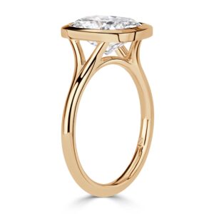 3.01 Carat Cushion Diamond Ring | Brilliant White | 14K White Gold | Modern Nobility