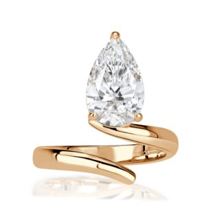 3.01 Carat Pear Diamond Ring | Brilliant White | 14K White Gold | A Classic Statement