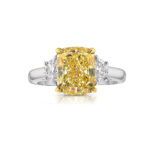 3 Carat Radiant Diamond Ring | Fancy Yellow | 14K White Gold | A Crown-Worthy Fancy Rarity - Image 2