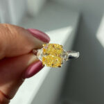 3 Carat Radiant Diamond Ring | Fancy Yellow | 14K White Gold | A Crown-Worthy Fancy Rarity