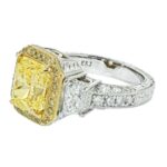 3 Carat Radiant Diamond Ring | Fancy Yellow | 14K White Gold | Sunlit Royal Radiance - Image 2