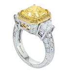 3 Carat Radiant Diamond Ring | Fancy Yellow | 14K White Gold | Sunlit Royal Radiance - Image 3