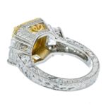 3 Carat Radiant Diamond Ring | Fancy Yellow | 14K White Gold | Sunlit Royal Radiance - Image 4