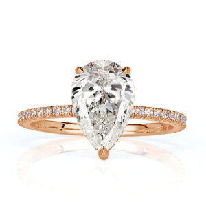 3 Carat Pear Diamond Ring | Brilliant White | 14K White Gold | A Classic Statement