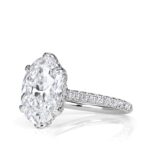 3 Carat Oval Diamond Ring | Brilliant White | 14K White Gold | Effortless Elegance - Image 3