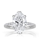 3 Carat Oval Diamond Ring | Brilliant White | 14K White Gold | Effortless Elegance