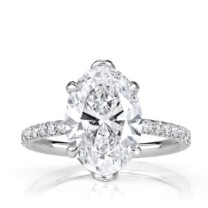3 Carat Oval Diamond Ring | Brilliant White | 14K White Gold | Effortless Elegance