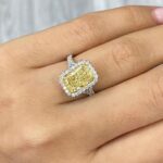 3 Carat Radiant Diamond Ring | Fancy Yellow | 14K White Gold | Colour-Collector’s Treasure - Image 2