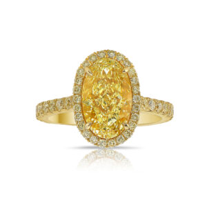3 Carat Oval Statement | Fancy Yellow | 14K White Gold | Rare Fancy-Color Splendour