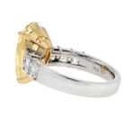 4 Carat Pear Diamond Ring | Fancy Yellow | 14K White Gold | Colour-Collector’s Treasure - Image 2