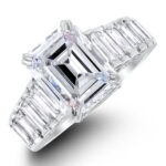 3.2 Carat Emerald Diamond Ring | VVS | 14K White Gold - Image 2