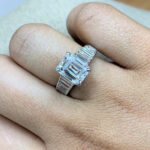 3.2 Carat Emerald Diamond Ring | VVS | 14K White Gold