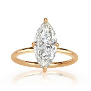 2.5 Carat Marquise Diamond Ring | Brilliant White | 14K White Gold | Effortless Elegance