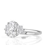3 Carat Oval Diamond Ring | Brilliant White | 14K White Gold | Modern Nobility | Heirloom - Image 2