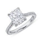 3 Carat Radiant Halo Diamond Ring | Brilliant White | 18K Gold | Effortless Elegance - Image 4