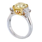 3 Carat Radiant Diamond Ring | Fancy Yellow | SI | 14K White Gold - Image 3