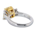 3 Carat Radiant Diamond Ring | Fancy Yellow | SI | 14K White Gold - Image 4