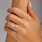 3.14 Carat Radiant Halo Diamond Ring | Brilliant White | 18K Yellow Gold - Image 2