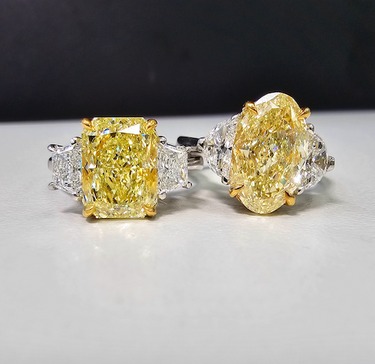 49500-3-carat-fancy-yellow-cushion-diamond-engagement-ring-front-view-primary.jpg 3 Carat Cushion Diamond Ring | Fancy Yellow | 14K White Gold | Colour-Collector’s Treasure - Image 1