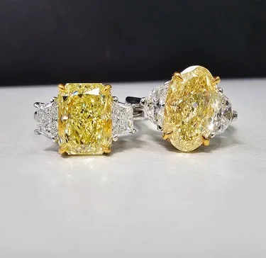 3 Carat Cushion Diamond Ring | Fancy Yellow | 14K White Gold | Colour-Collector’s Treasure