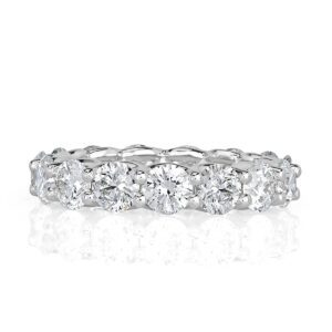 5 Carat Round Brilliant Band | Brilliant White | 18K Gold | Refined Grandeur
