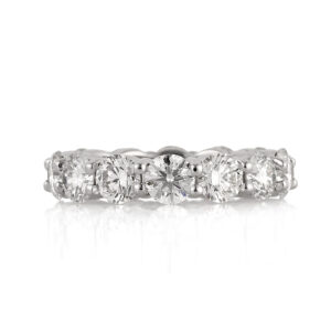 5.25 Carat Round Brilliant Band | Brilliant White | 18K White Gold | Timeless Brilliance