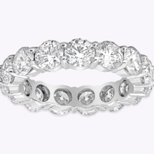5.49 Carat Round Brilliant Band | Brilliant White | 18K Gold | Radiant Elegance