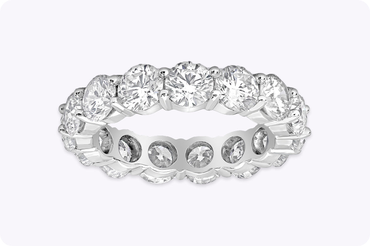 5-49-carat-total-round-brilliant-cut-diamond-eternity-wedding-band-in-platinum-21-750-00-front-view-primary.jpg 5.49 Carat Round Brilliant Band | Brilliant White | 18K Gold | Radiant Elegance - Image 1