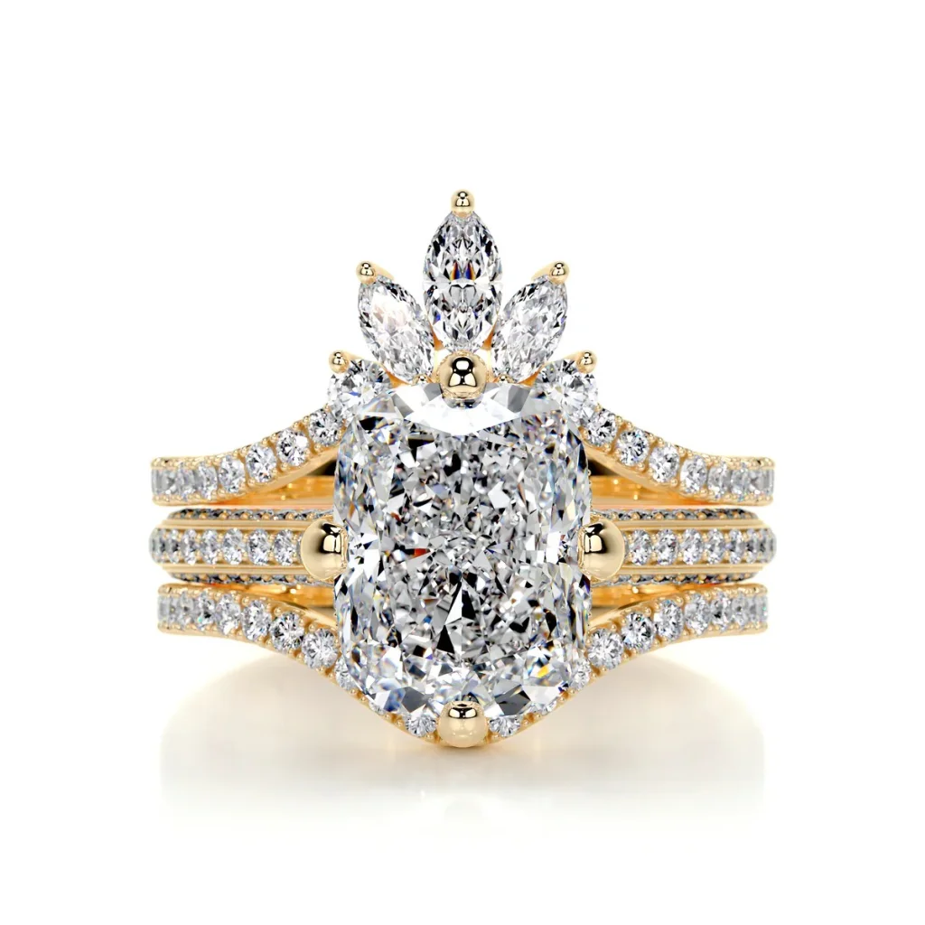 5 Carat Cushion Statement | Brilliant White / D color | FL/IF | 14K White Gold