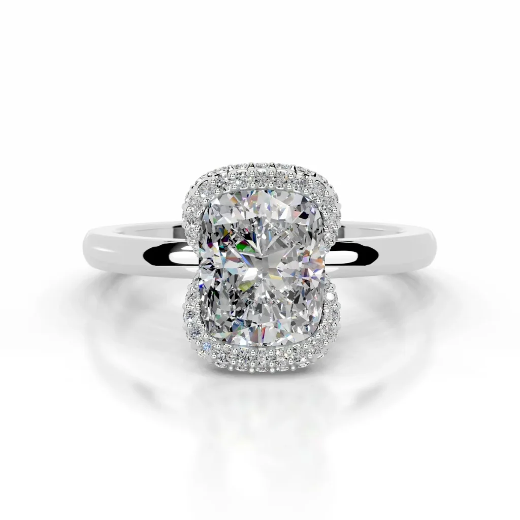5 Carat Cushion Statement | Type IIa | Brilliant White / D color | FL/IF | 14K White Gold