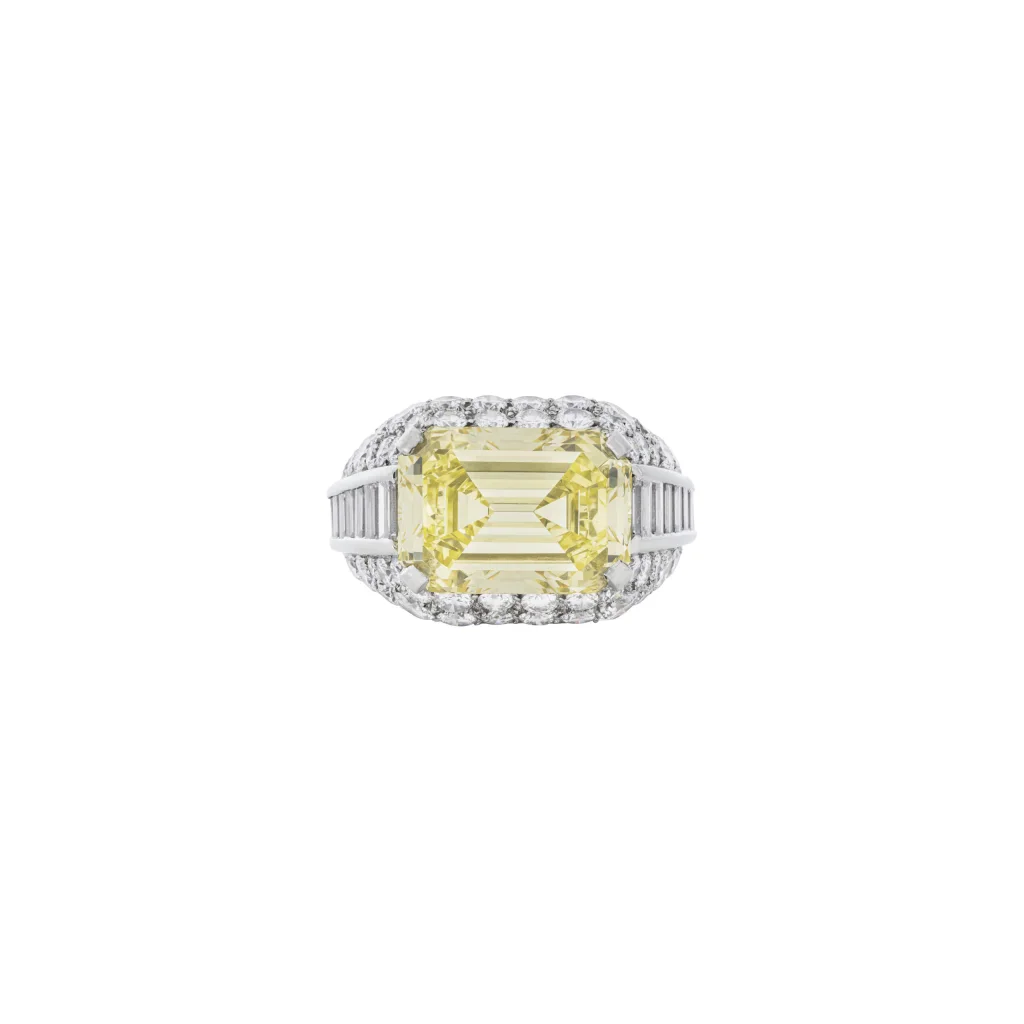 5 Carat Emerald-cut Statement | Fancy Yellow | 14K White Gold | Colour-Collector’s Treasure