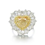 5 Carat Heart Shape Statement | Fancy Yellow | 14K White Gold | Sunlit Royal Radiance