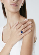 5 Carat Oval Statement | Royal Blue Sapphire | 14K White Gold | Radiant Elegance | Signature - Image 2