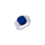 5 Carat Oval Statement | Royal Blue Sapphire | 14K White Gold | Radiant Elegance | Signature - Image 3