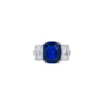 5 Carat Oval Statement | Royal Blue Sapphire | 14K White Gold | Radiant Elegance | Signature