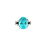 5 Carat Oval Statement | Paraiba Blue | 14K White Gold | Timeless Brilliance