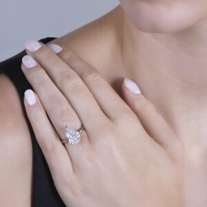 5 Carat Pear Statement | Type IIa | Brilliant White / D color | FL/IF | 14K White Gold