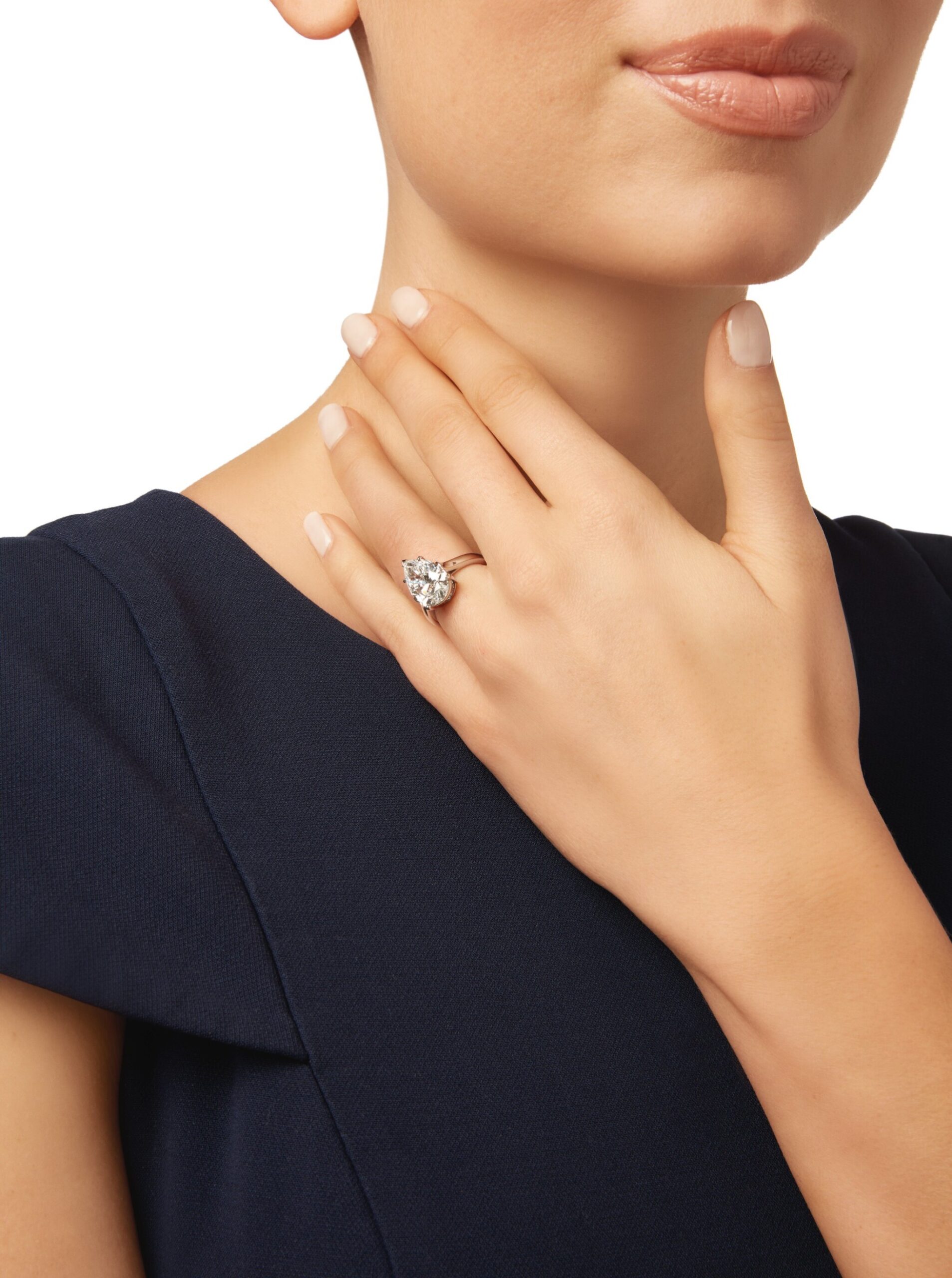 5-carat-pear-cut-f-si-150000-front-view-primary.jpg 5 Carat Pear Statement | Brilliant White / F color | SI | 14K White Gold - Image 1