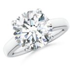 5 Carat Round Brilliant Statement | Brilliant White / J color | VS | 14K White Gold