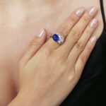5 Carat Round Brilliant Statement | Royal Blue Sapphire | 14K White Gold | Refined Grandeur - Image 3